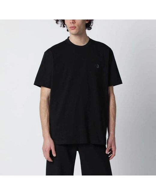 Y-3 Black Tshirt With Logo for men