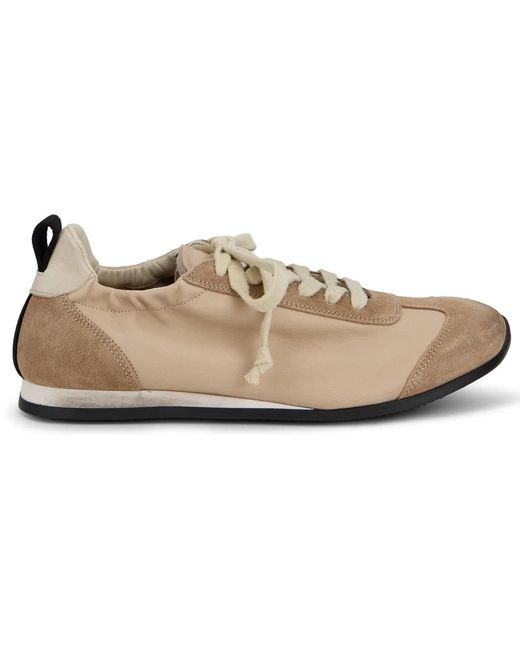 Uma Wang Brown Leather Baseball Sneakers