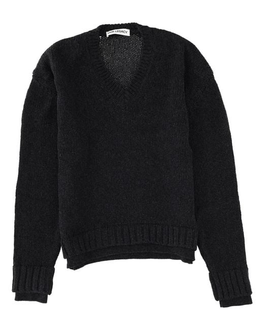 Our Legacy Black "False V-Neck" Sweater for men