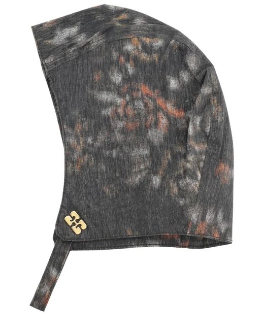 Ganni Gray Cap With Print