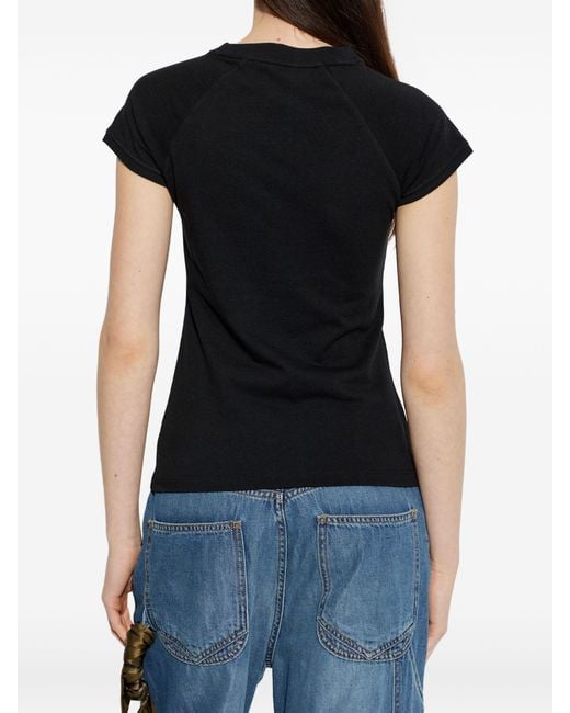 Loewe Black Anagram-Embroidered Raglan-Sleeve T-Shirt