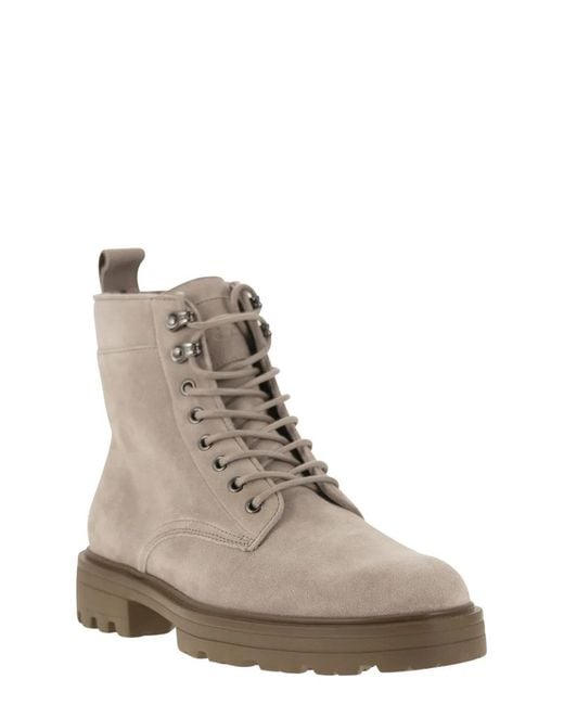 Hogan Brown H673 Suede Boots for men