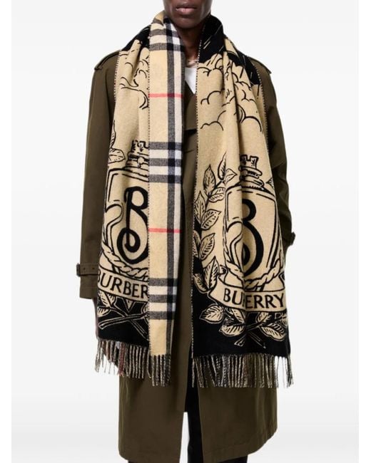 Burberry Black Mu Stormy Knight Check Scarf