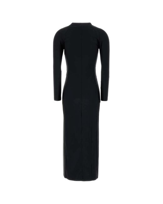 T By Alexander Wang Black Rashguard L/S Midi Dress