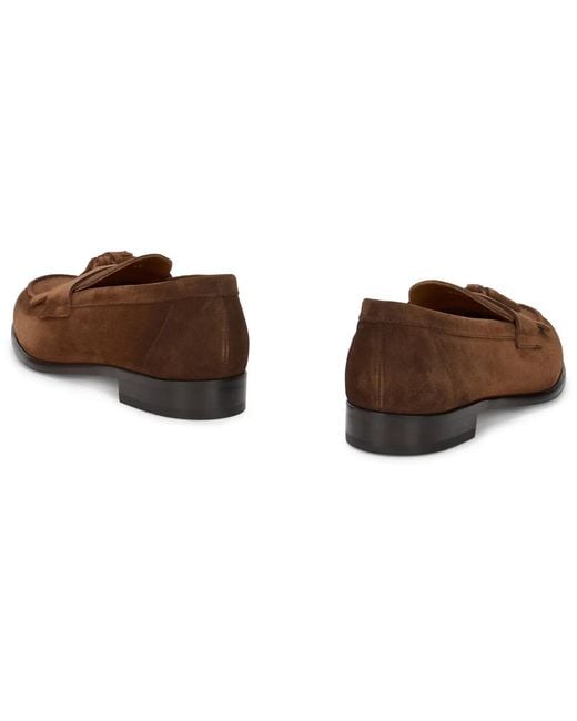 Doucal's Brown Suede Loafers for men