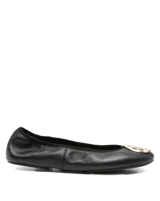 Tory Burch Black Reva Travel Ballerinas