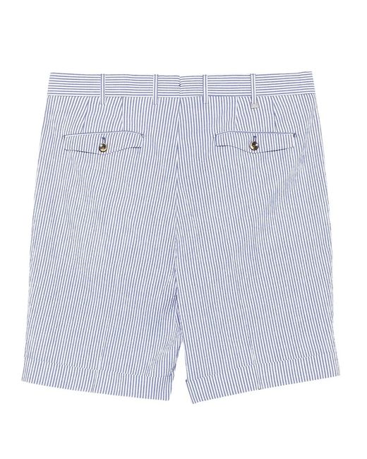 PT01 Blue Striped Seersucker Cotton Shorts for men