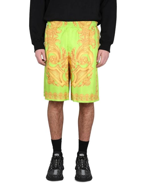 Versace Yellow Baroque Shorts 660 for men