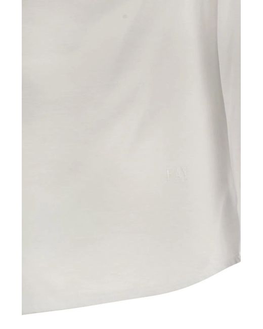 Fay White Cotton Jersey Shirt for men