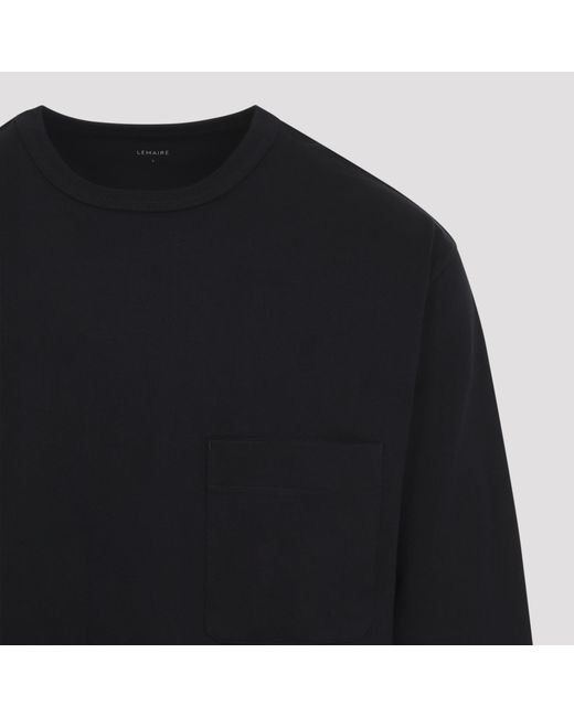 Lemaire Black Long Sleeve Boxy T-Shirt for men