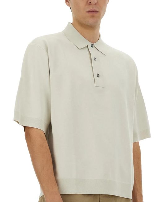 Studio Nicholson White Knitted Polo for men