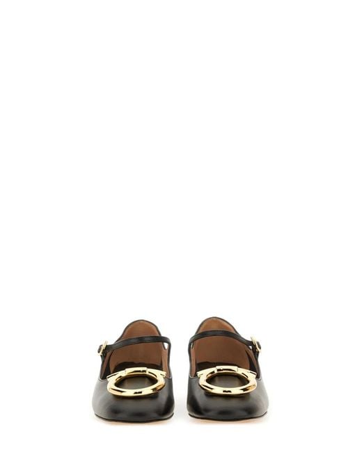 Ferragamo White "Mary Jane Maxi Gancini" Shoe
