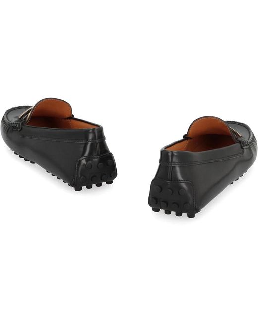 Tod's Black Gommino Leather Loafers