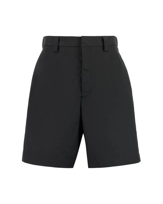 Valentino Gray Nylon Bermuda Shorts for men