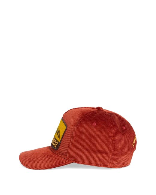 DSquared² Red Patch Baseball Caps for men