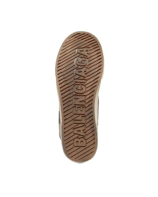 Balenciaga Brown Paris Bb Monogram Logo Hi-Top Sneakers