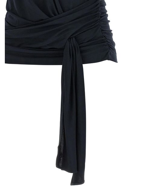 7 For All Mankind Black 'Fitted Twist' T-Shirt