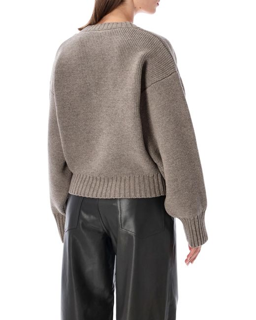 Rohe Gray V-Neck Wool Pullover