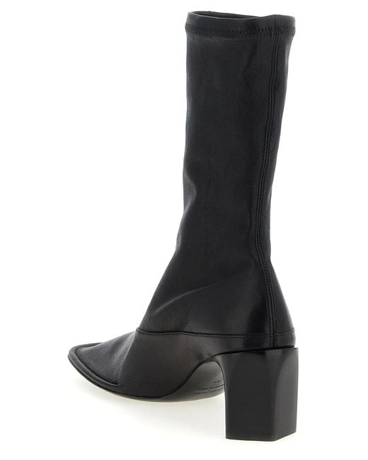 Jil Sander Black Nappa Ankle Boots