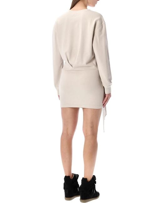 Isabel Marant Natural Isabel Marant Etoile Marant Étoile Zae Cotton Mini Sweatshirt Dress