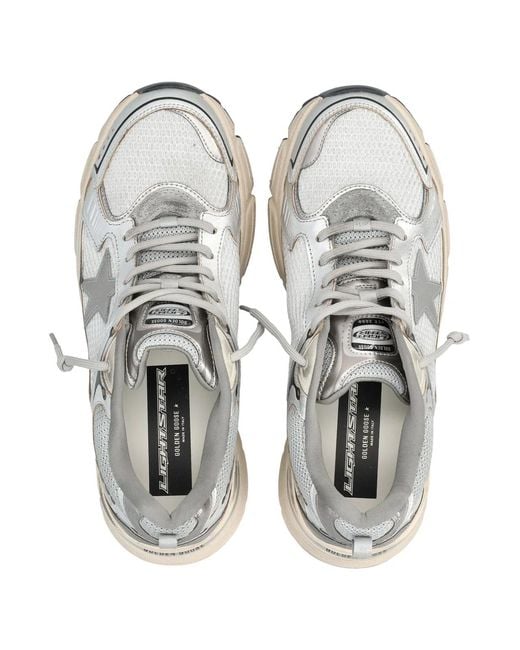 Golden Goose Deluxe Brand White "Lightstar" Mesh And Nappa Upper Mesh Tongue And Heel Tpu Star for men