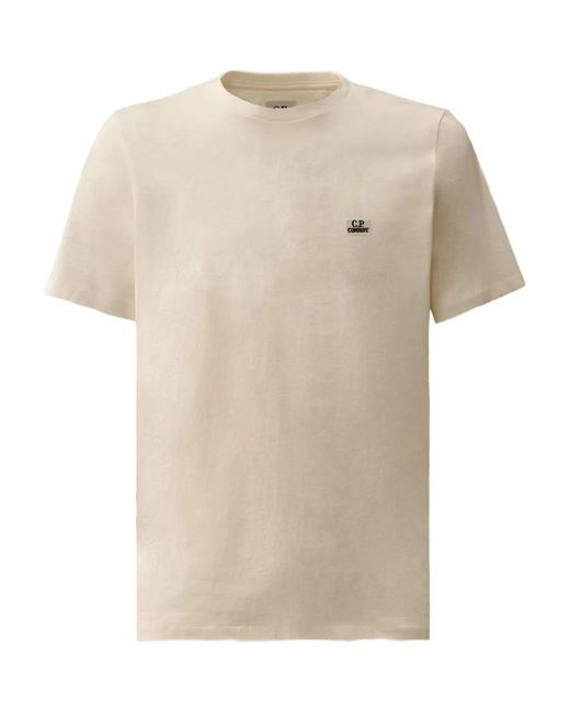 C P Company Natural C.P.Company Logo Cotton T-Shirt for men