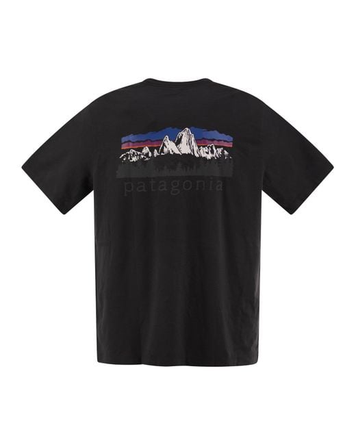 Patagonia Black Organic Cotton Graphic T-Shirt for men