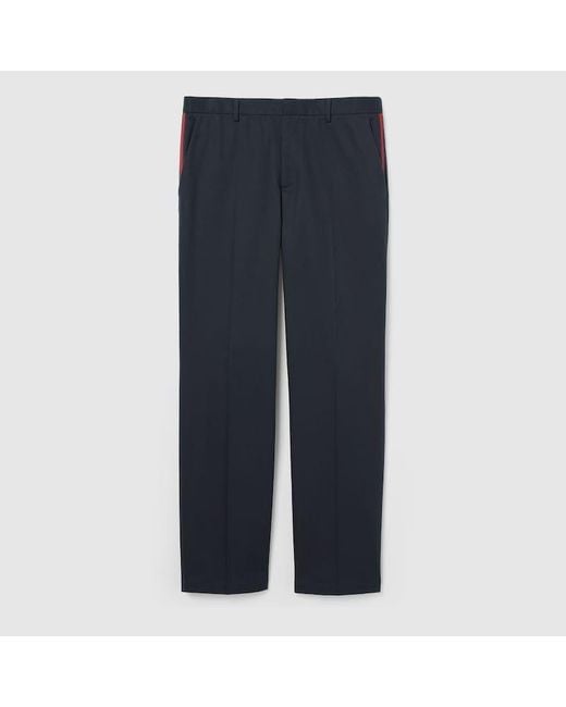 Gucci Blue Pant Comp. Cott. Twil Double W for men