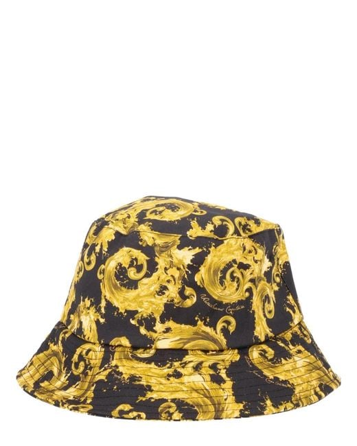 Versace Jeans Couture Green Cappello Con Stampa "Wave" E Logo for men