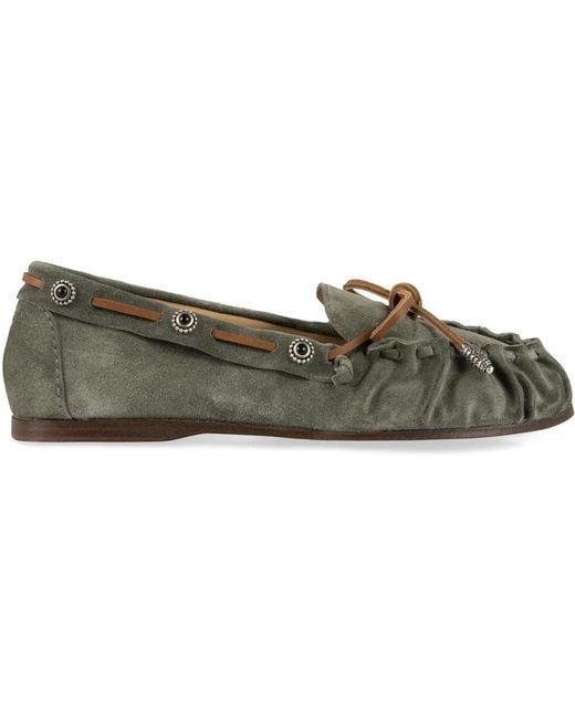Sartore Green Suede Loafers