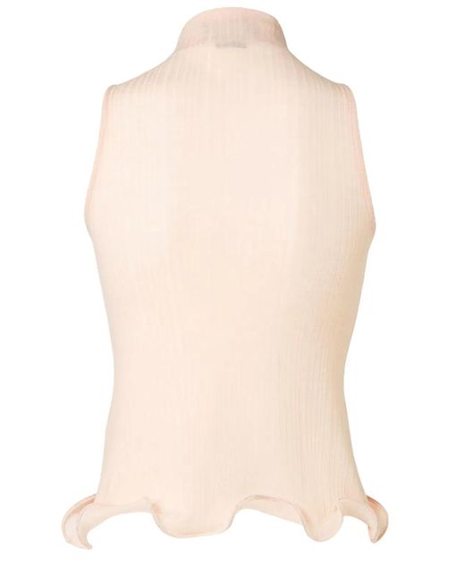 Fendi Natural Tops With Logo