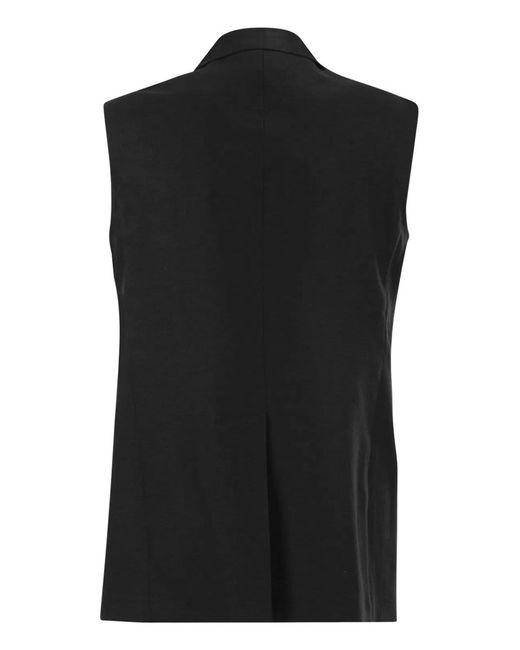 Tagliatore Black Double-Breasted Linen Waistcoat