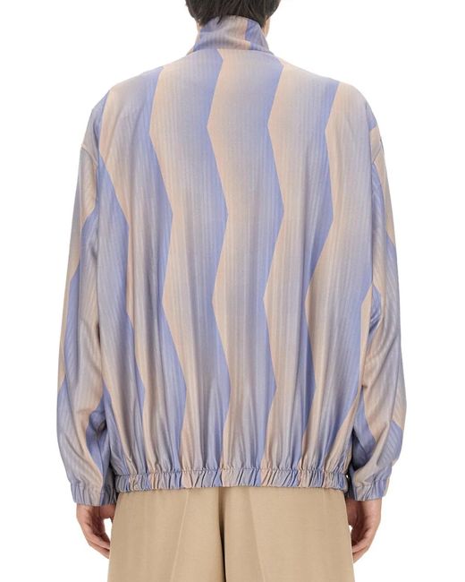 Acne Blue Jacket With Logo for men