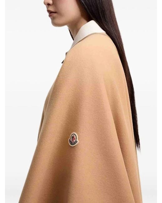 Moncler Natural Padded Wool Blend Cape