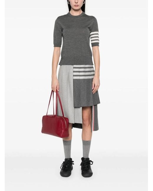 Thom Browne Gray Wool Crewneck Sweater