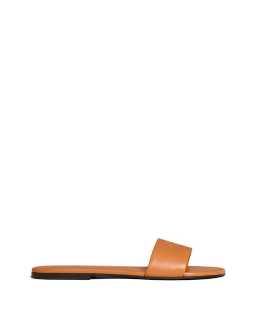Céline White Coast Logo Slide Sandals
