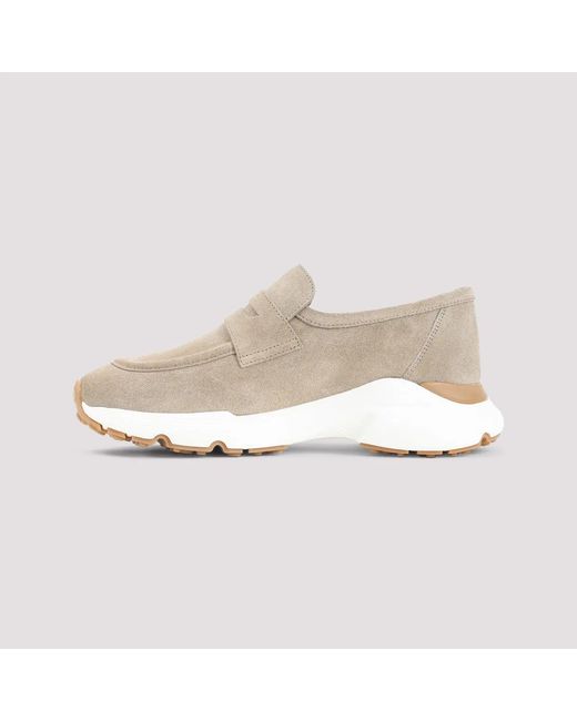Tod's Natural Tobacco Light Suede Leather Sport Runner