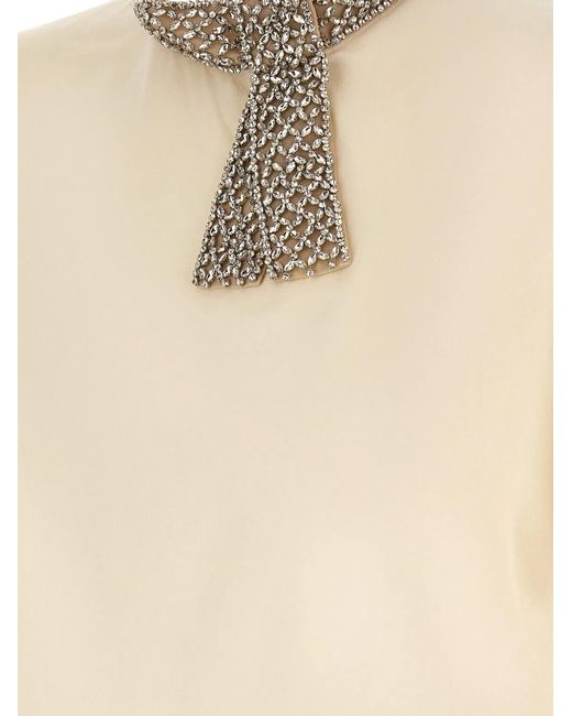 Valentino Garavani Natural Jewel Collar Top