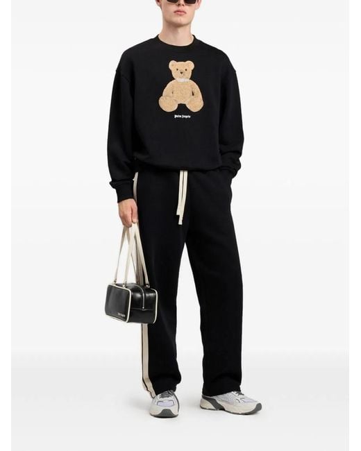Palm Angels Black Bear Crewneck Sweatshirt for men