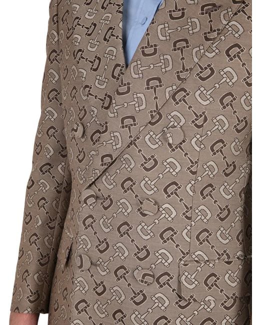 Gucci Natural Maxi Clamp Pattern Cotton Jacket for men