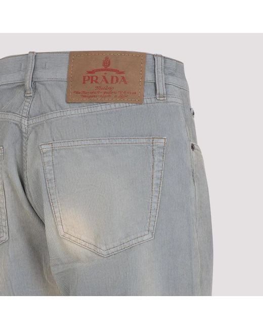 Prada Gray Corduroy Pants for men