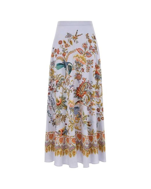 Etro White Gonna Lunga Fantasia