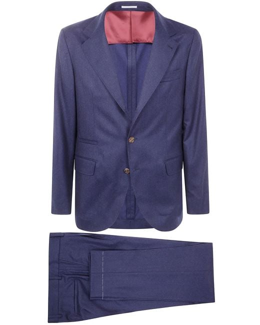 Brunello Cucinelli Blue Classic Suit for men