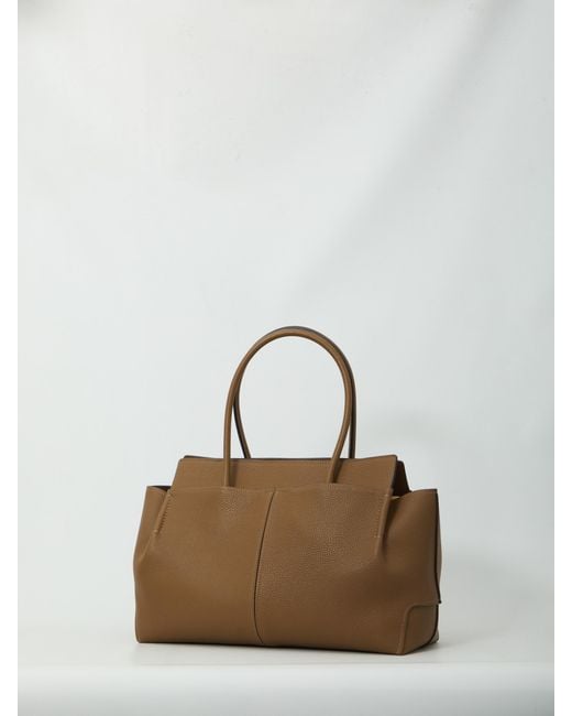 Tod's Brown Hammered Leather Medium Tote Bag