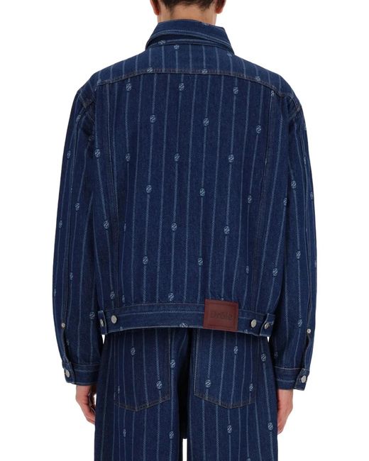 Drole de Monsieur Blue "Denim Monogramme" Jacket for men