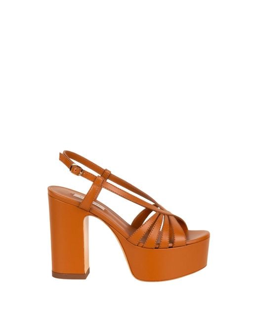 Casadei Brown Sandals With Platform And Straps