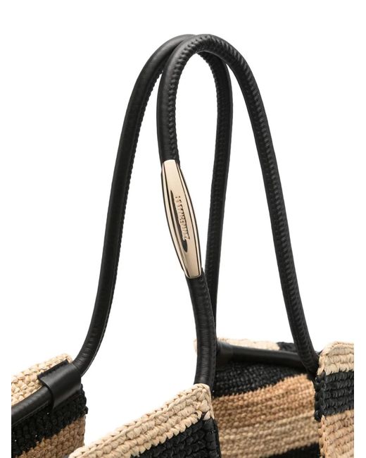 Zimmermann Black Goldentime Large Rafia Tote