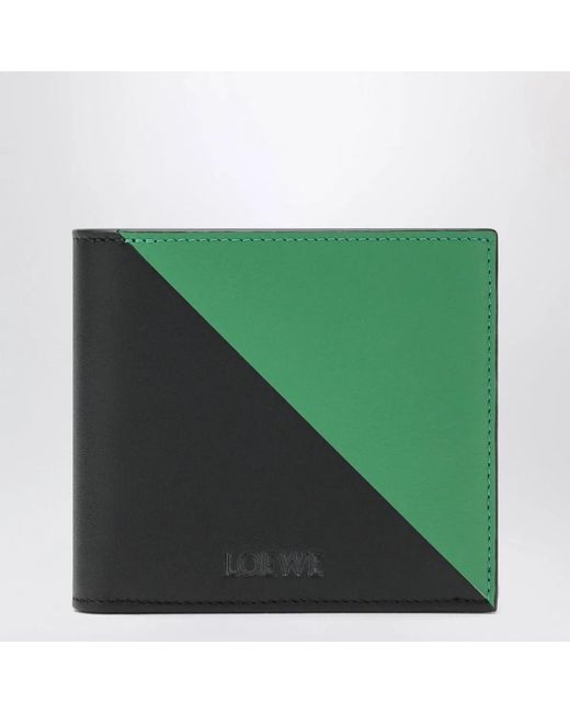 Loewe Green Flag Bifold Wallet With Coin Pocket for men