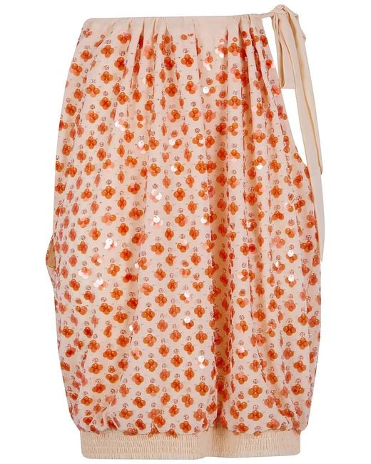 Essentiel Antwerp Orange "Jocelyn" Sequin Smocked Top
