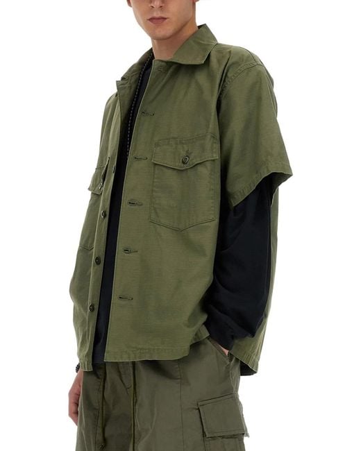Needles Green Cotton Shirt for men